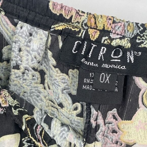 Citron Santa Monica Multicolor Floral Silk 2 Piece Top and Pants Set Size 0X - Picture 9 of 10
